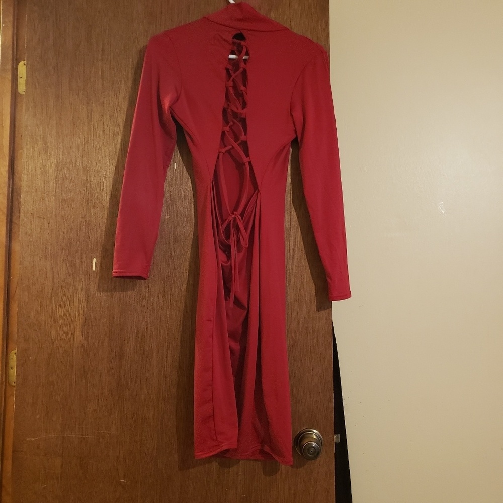 Red Laced Bodycon Dress